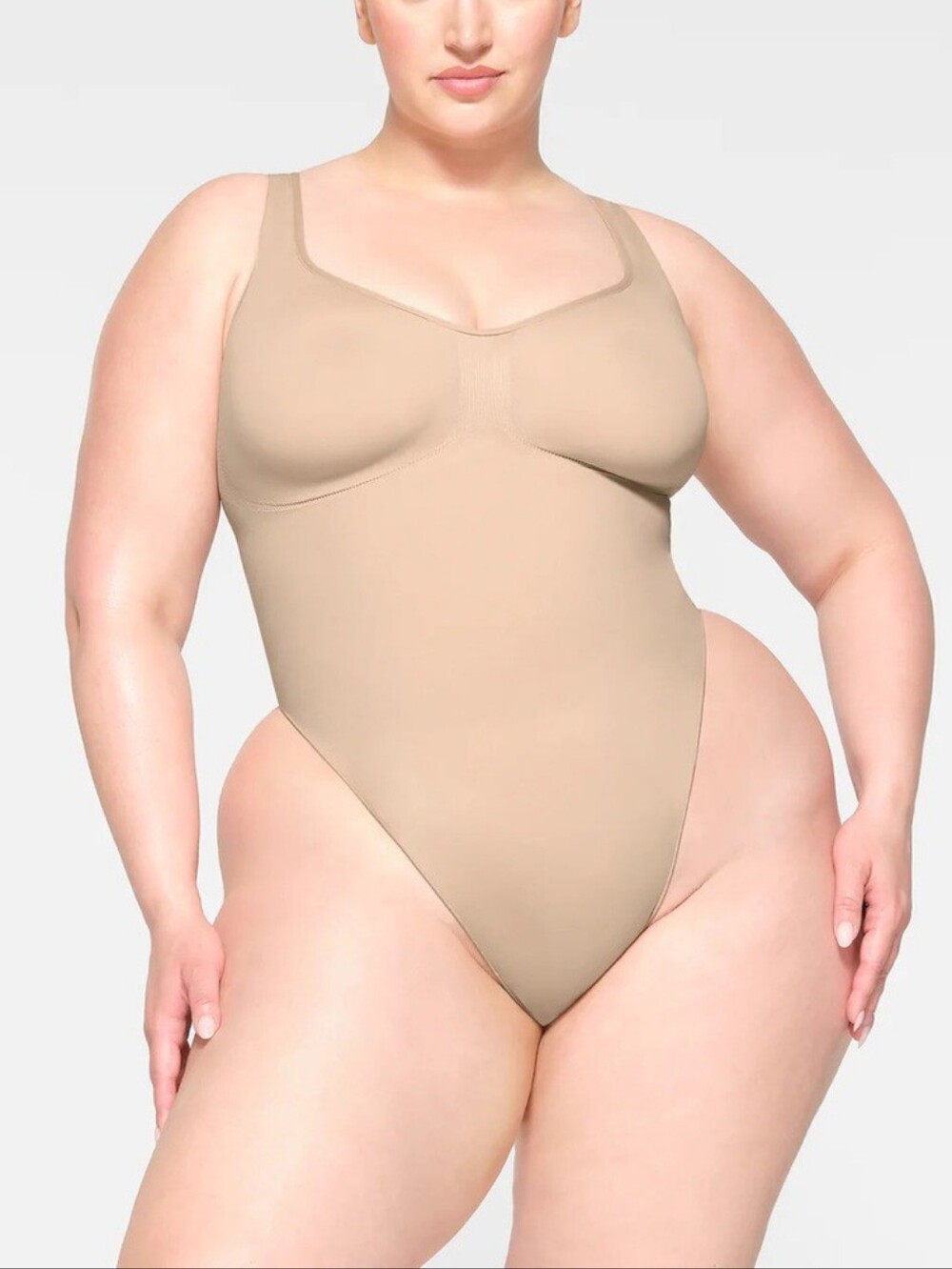 Skims Seamless Sculpt Scoop Neck Thong Bodysuit